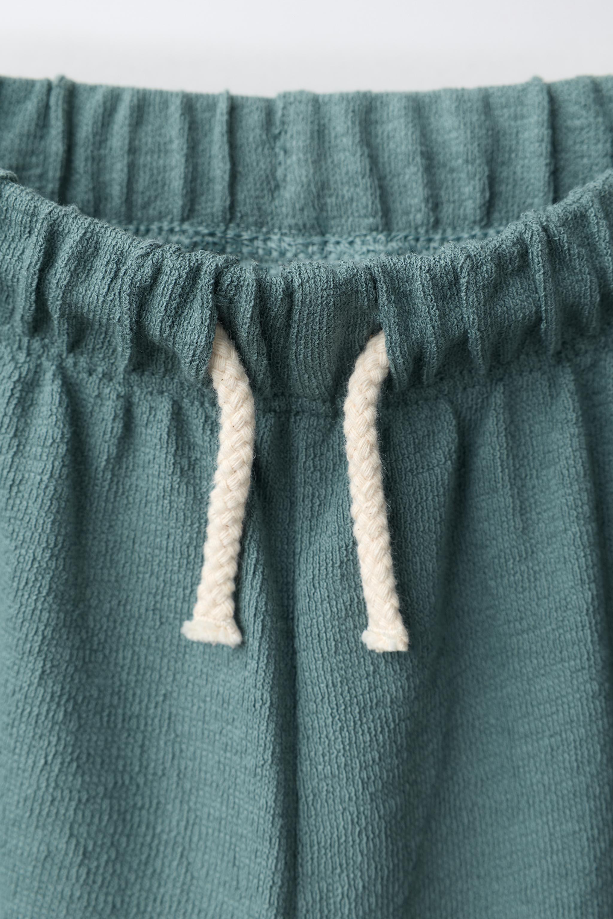 TEXTURED WIDE LEG TROUSERS